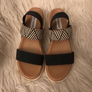 Steve Madden Platform Sandal Size 6 Black Bandi